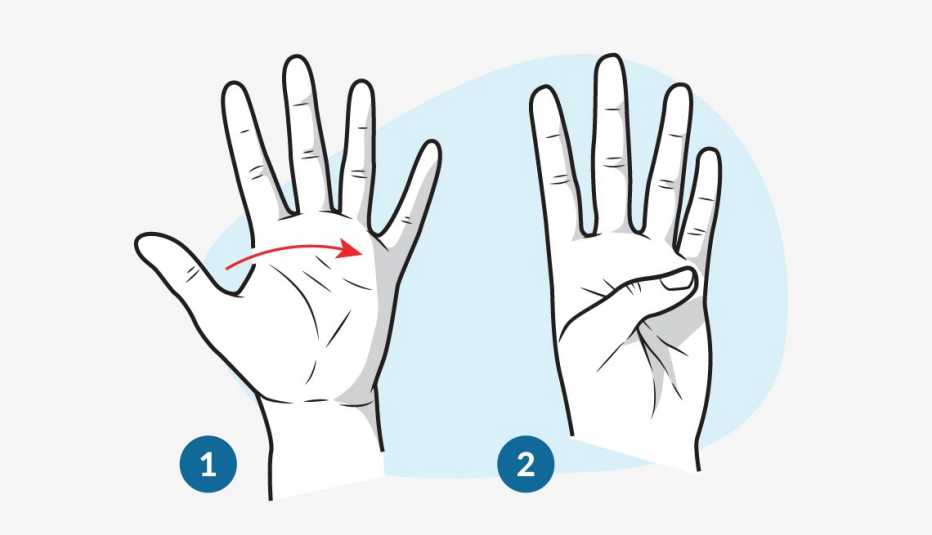 an illustration of a thumb stretch