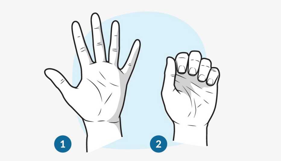 an illustration of a knuckle bend stretch