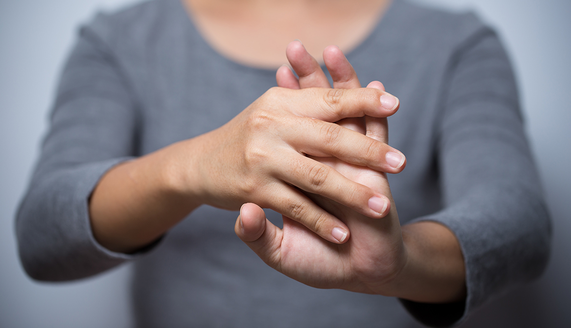 woman stretching her hands
