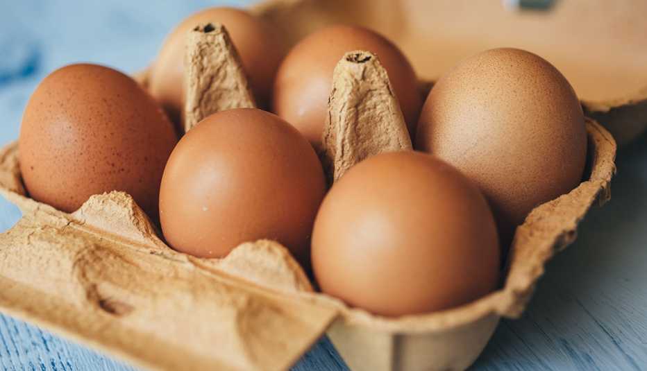 Carton of brown eggs