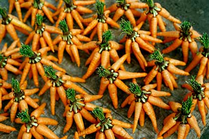 Crunchy veggies like carrots help clean teeth.