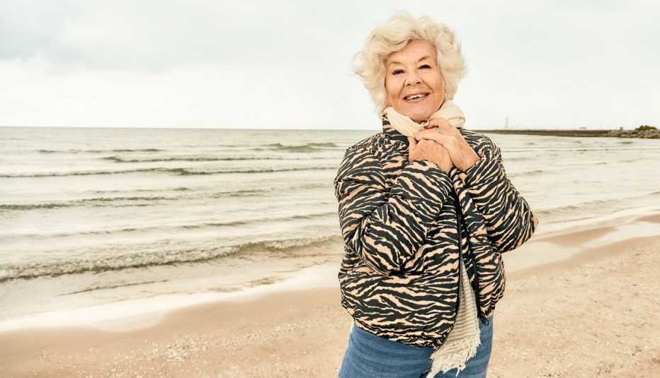 joan macdonald standing on the beach
