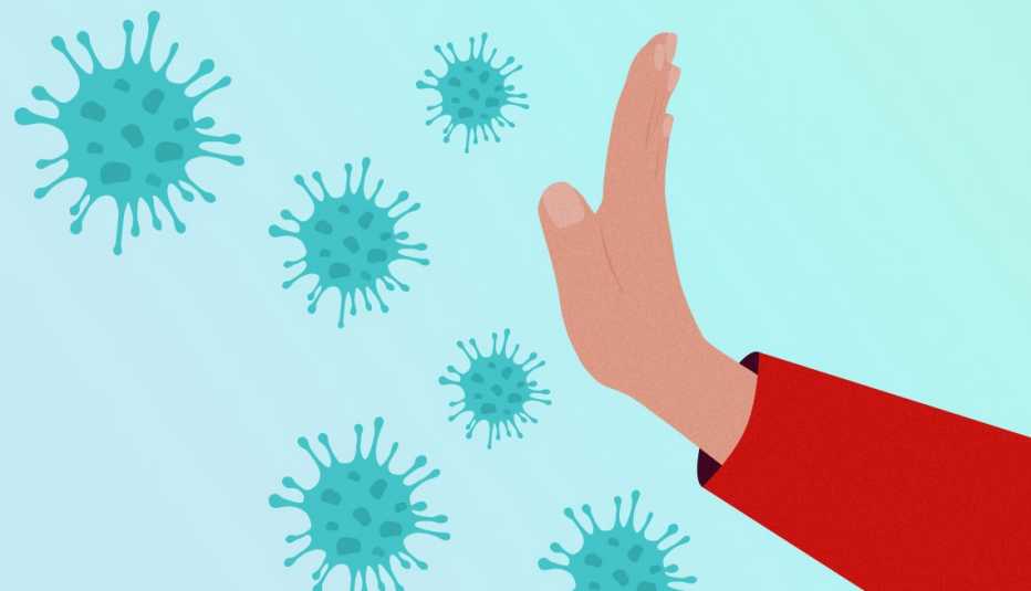 a hand outstretched to ward off winter diseases