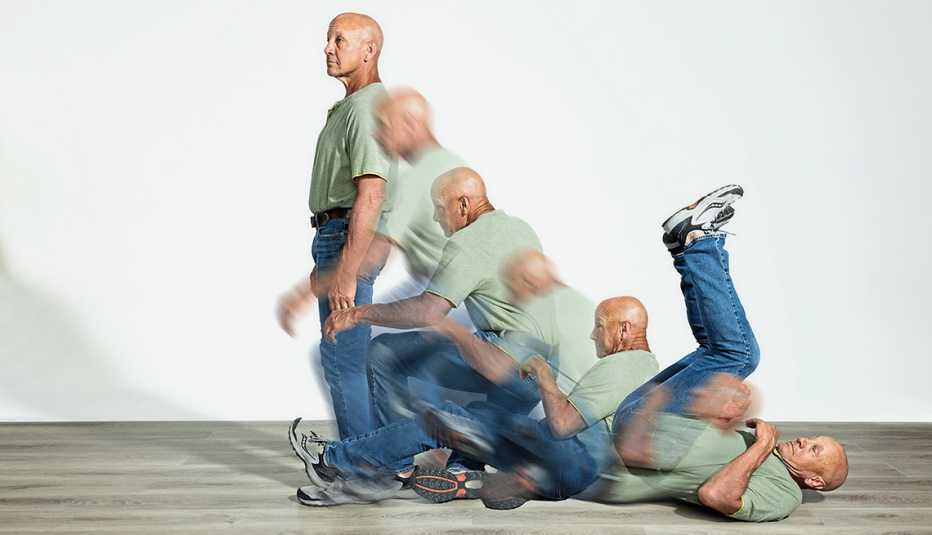 Stuntman Stuart F. Wilson showing a backward fall Stuntman Stuart F. Wilson showing a backward fall