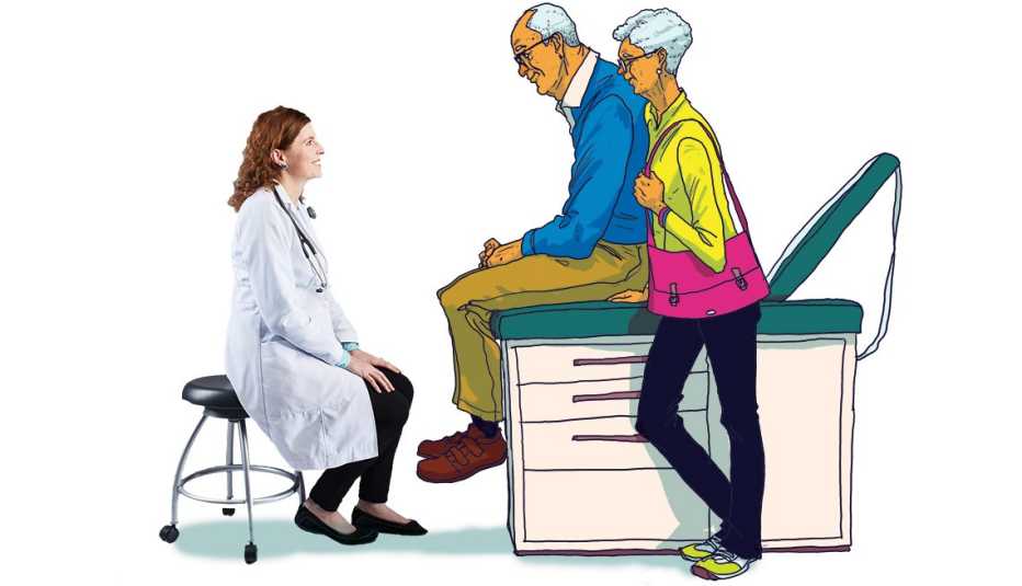 doctor meets with patients 
