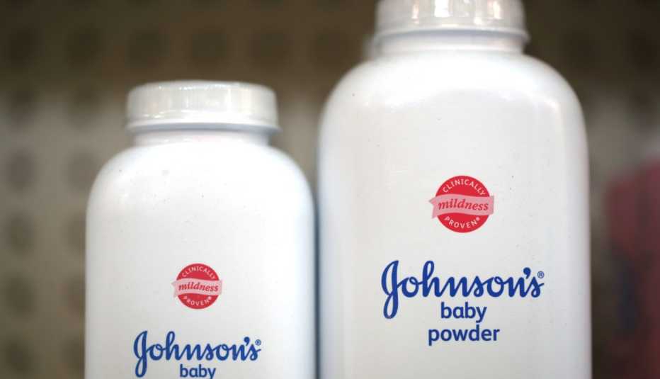 Containers of Johnson's baby powder 