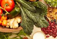 Healthy foods - beans, nuts and vegetables - can help you cut back on red meat.