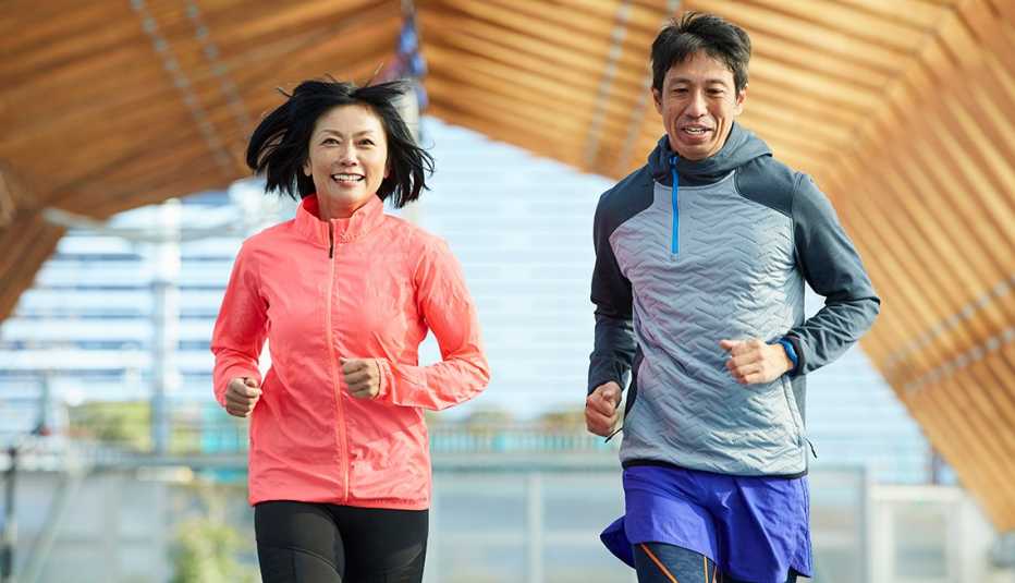 A couple out for a run
