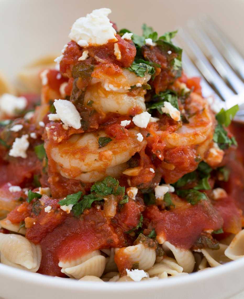 tomato feta shrimp pasta