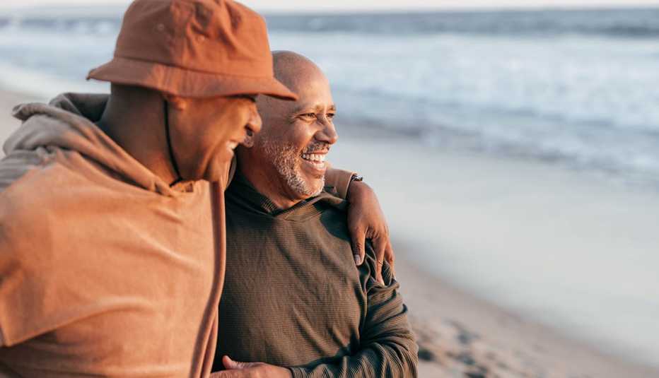 lgbt couple on the beach