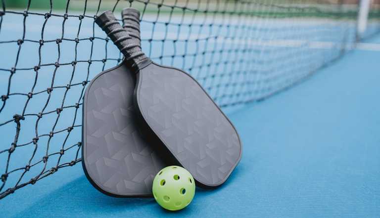 Pickleball racket and ball