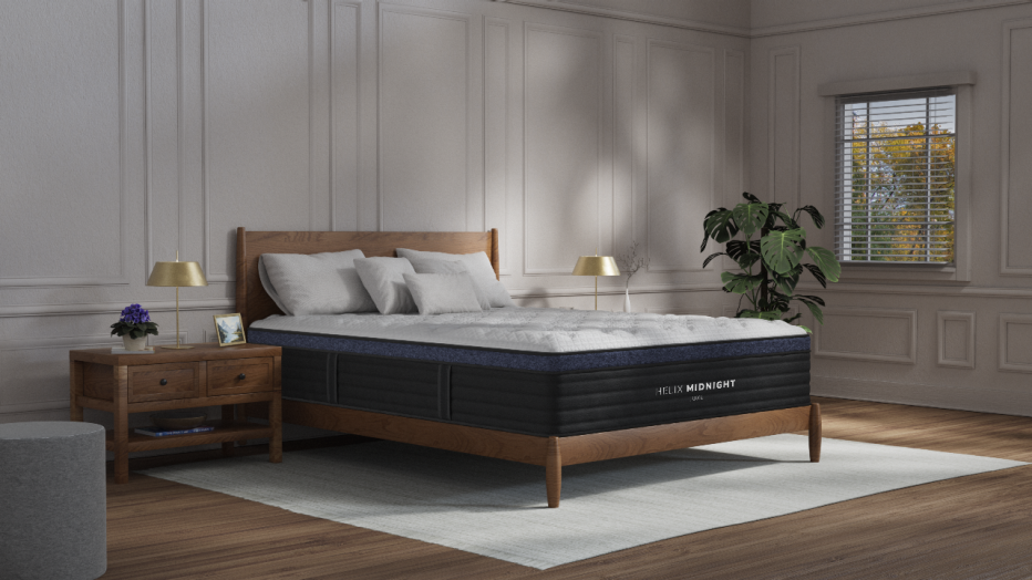 The Helix Midnight Mattress in a bedroom.