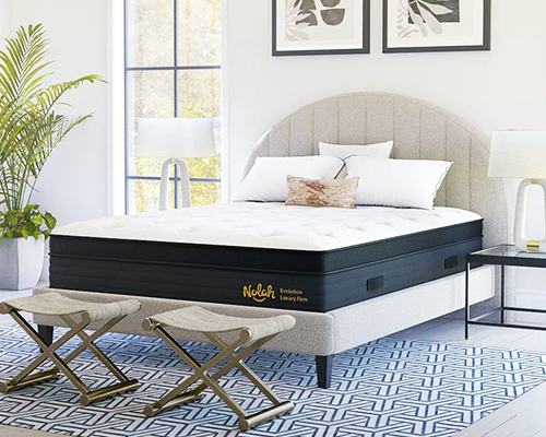The Nolah Evolution Comfort+ mattress in a bedroom