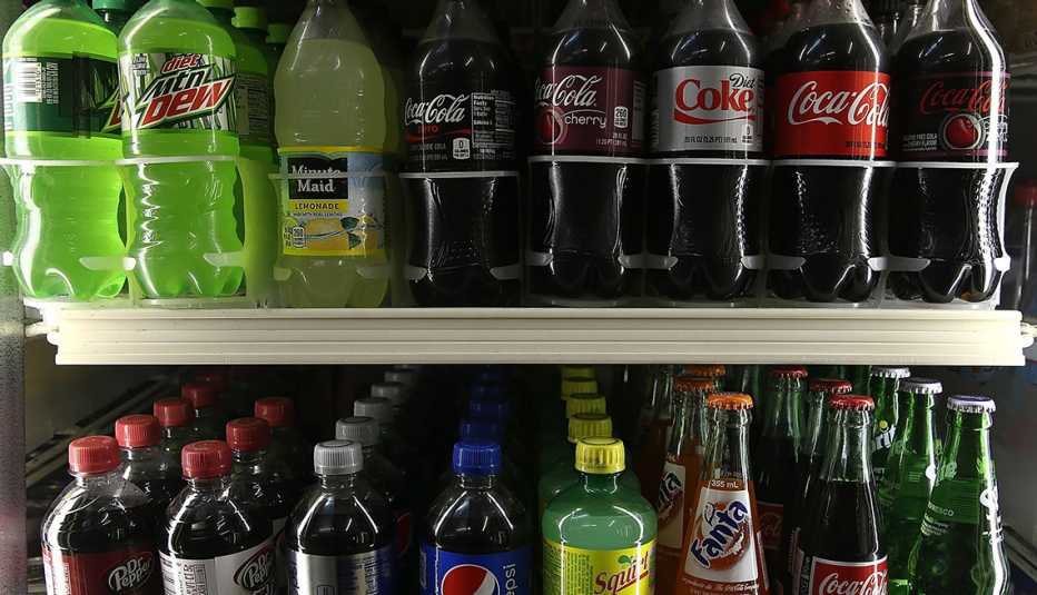 Soda bottles at a store
