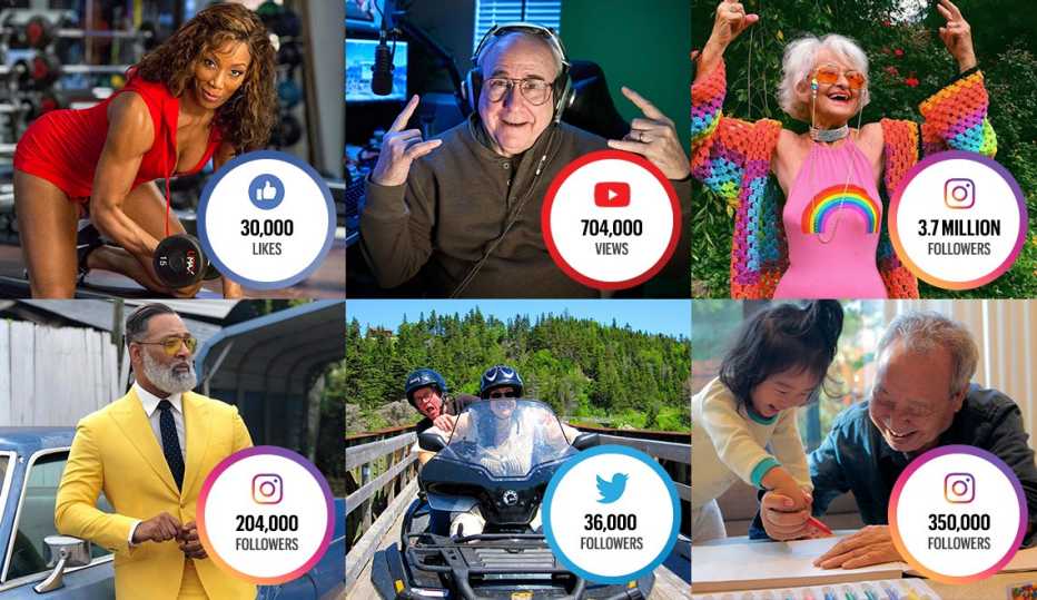 Various photos of social influencers