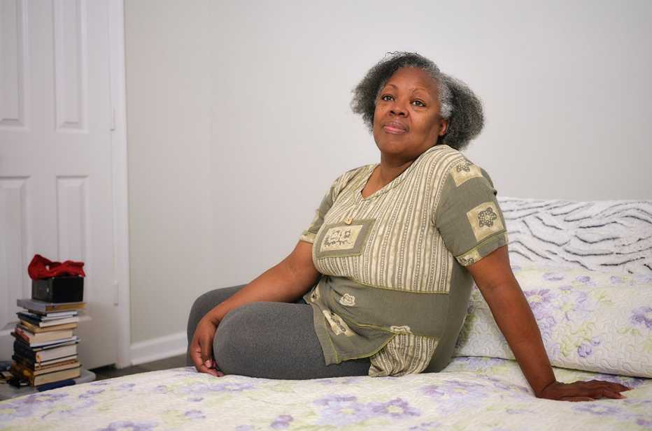 Doreen Nelson in her apartment