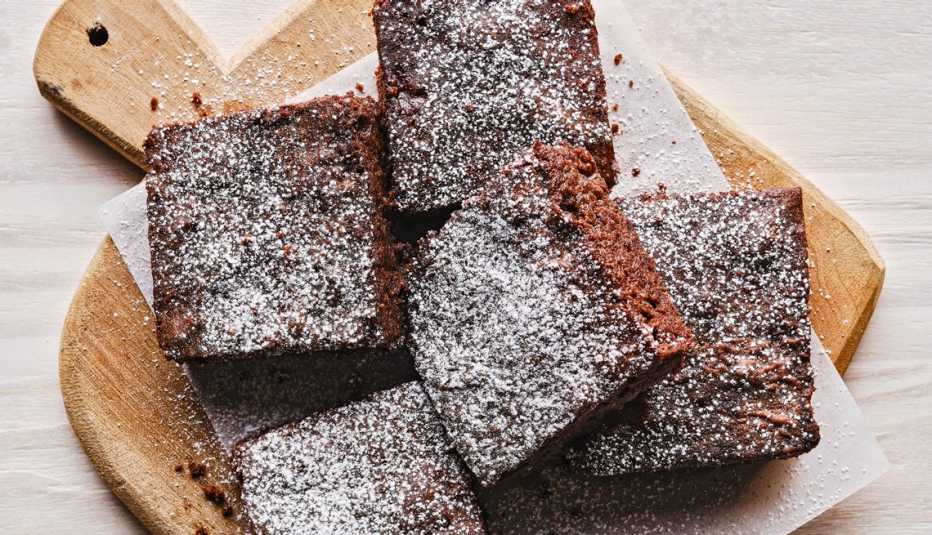 a platter of brownies made with adzuki beans