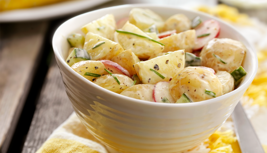 A bowl of potato salad