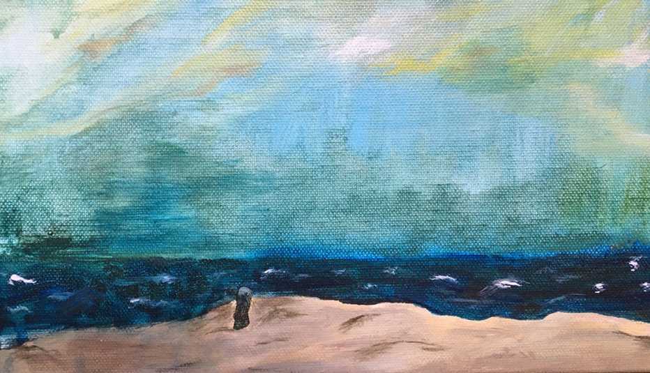 Ostheim’s reproduction of “Monk by the Sea” by artist Caspar David Friedrich.