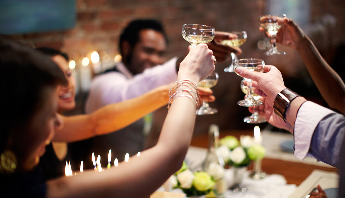Friends saying cheers