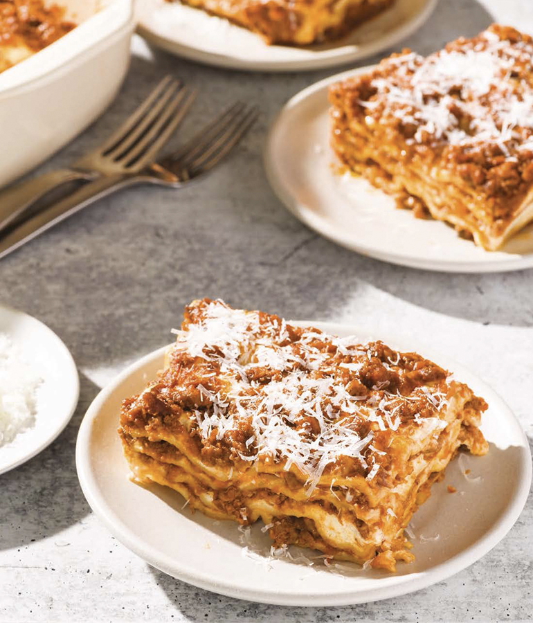 lasagna bolognese on plate lasagna bolognese on plate
