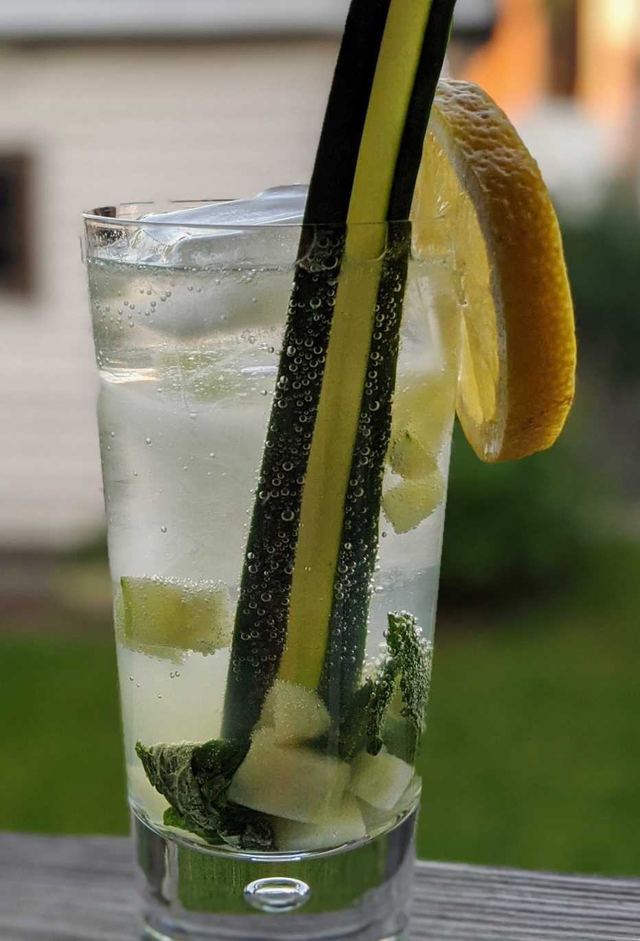 closeup of a cucumber mint crush
