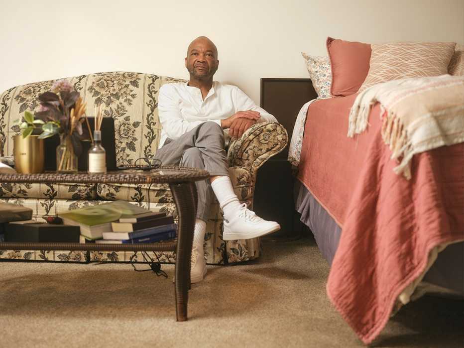 Terence Hill photographed in his apartment