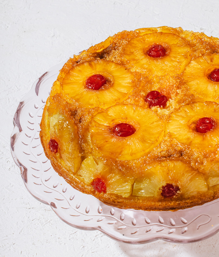 pineapple upside down cake in glass dish pineapple upside down cake in glass dish
