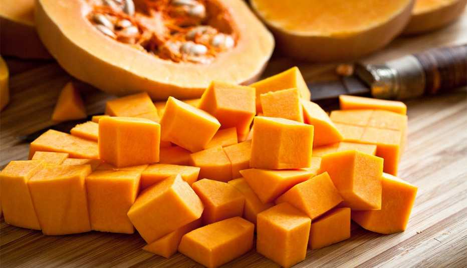 pumpkin cut into pieces
