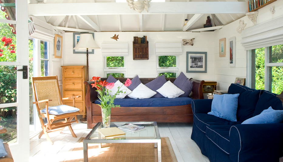 a bright living area lit by natural light