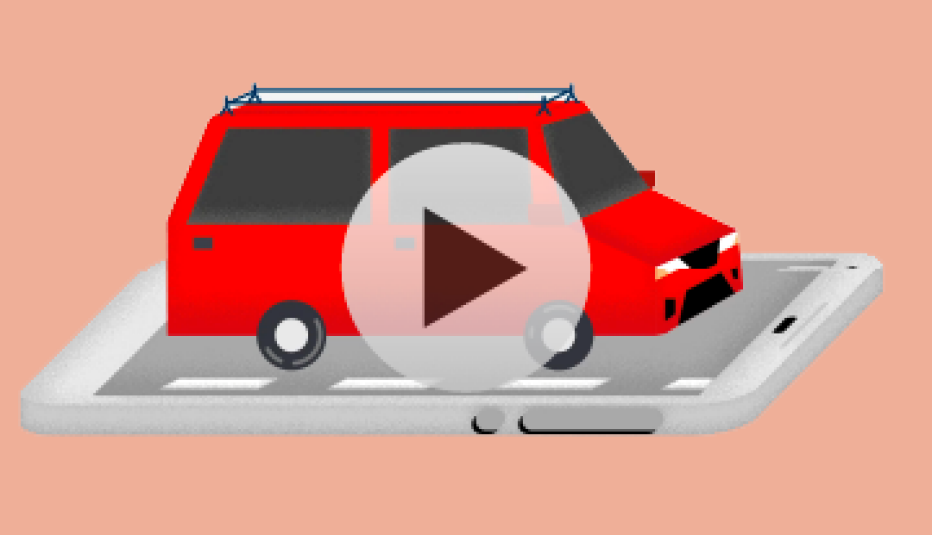 Graphic of a play button for a video