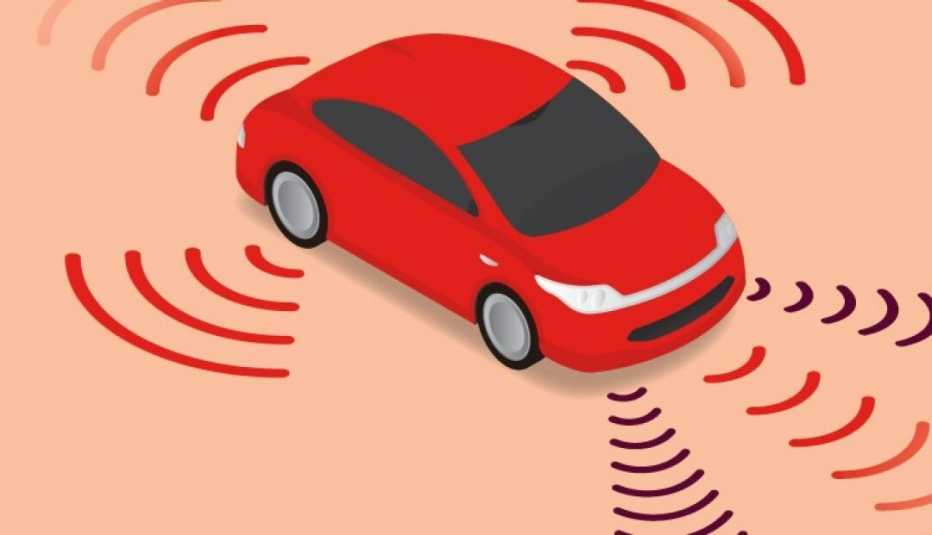 Graphic of a car with an alarm going off