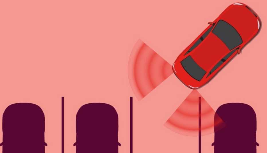 Car using sensors to park