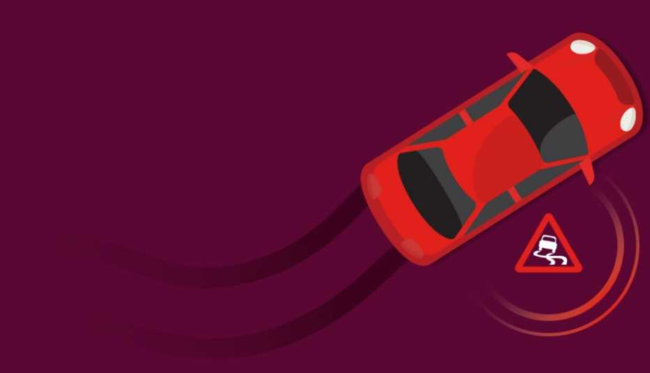 Graphic of a car skidding