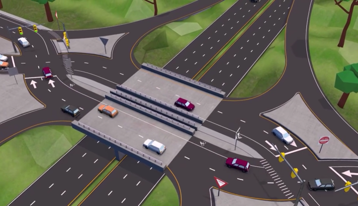 Graphic of a congested intersection