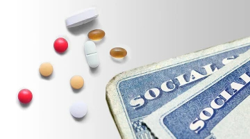A variety of medication and two social security cards