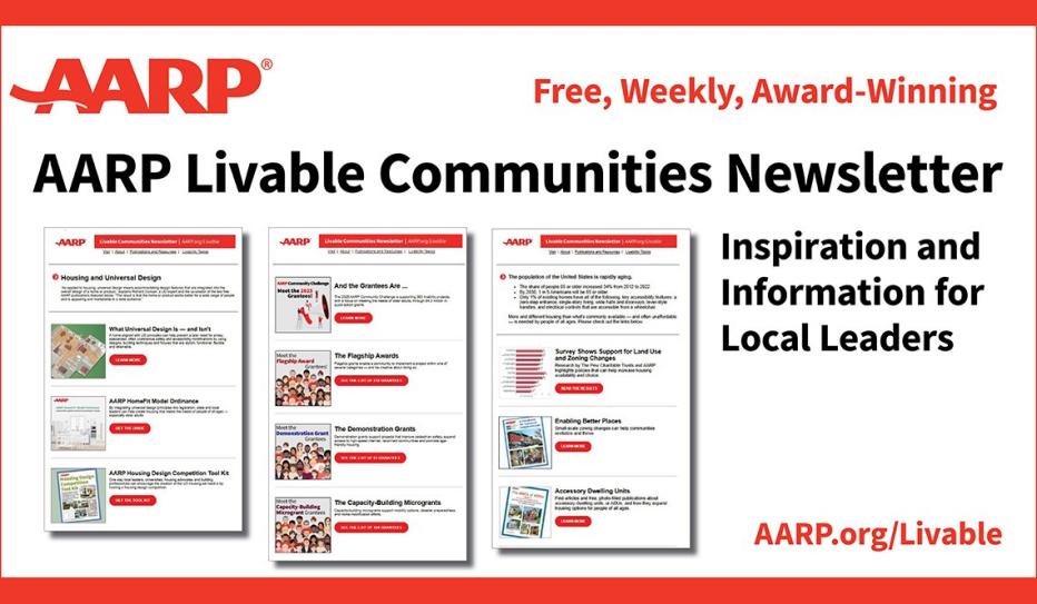 Promotion for the AARP Livable Communities Newsletter