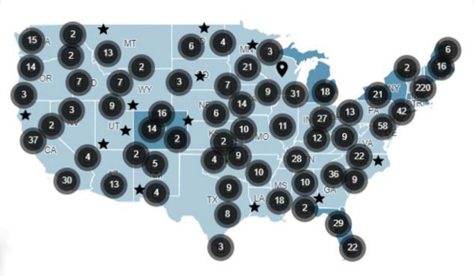 A screenshot of the AARP Livable Communities interactive map