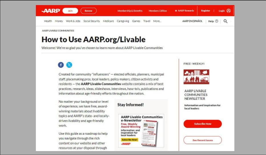 How to Use AARP.org/Livable