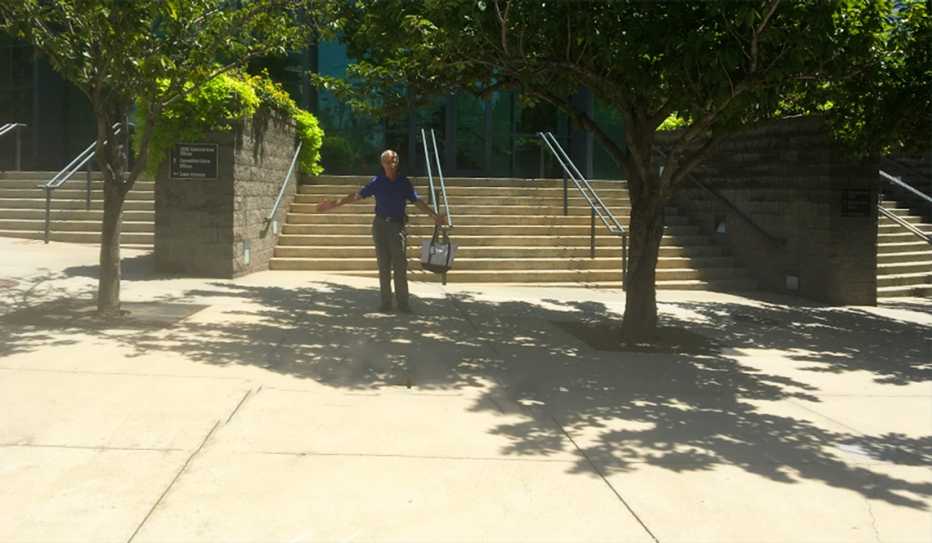 An empty plaza outside of the Charlotte Convention Center