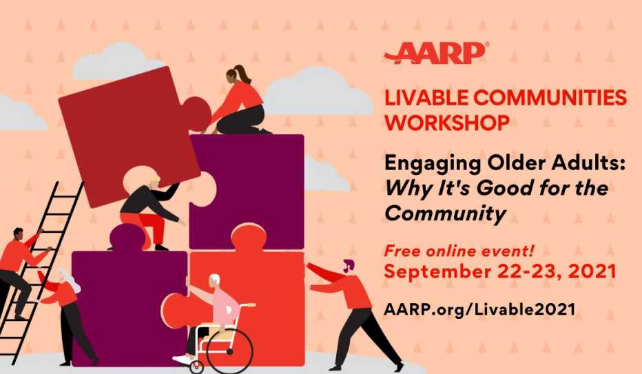 Graphic promoting the Livable Communities Engaging Older Adults workshop Graphic promoting the Livable Communities Engaging Older Adults workshop