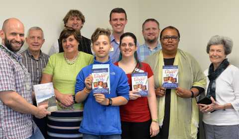 Mayor Ian Balutrus and members of the Mayor's Book Club in Burlington, North Carolina