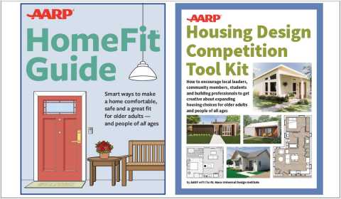 The covers of the the AARP HomeFit Guide and the AARP Housing Design Competition Tool Kit
