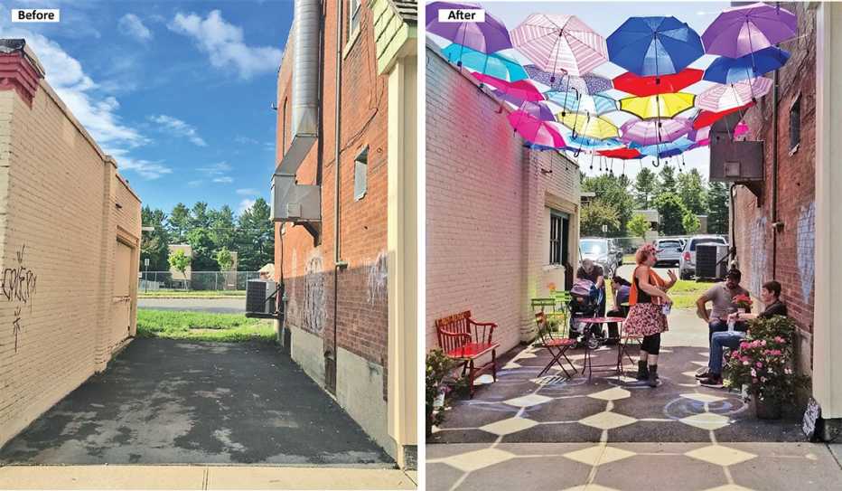 An alleyway transformation in Pittsfield, Massachusetts An alleyway transformation in Pittsfield, Massachusetts