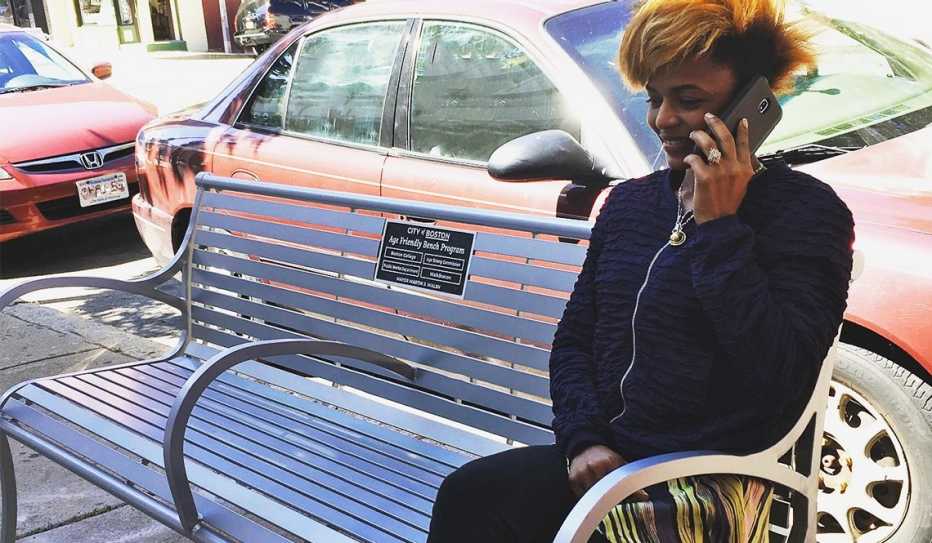 A public bench in Boston, Massachusetts