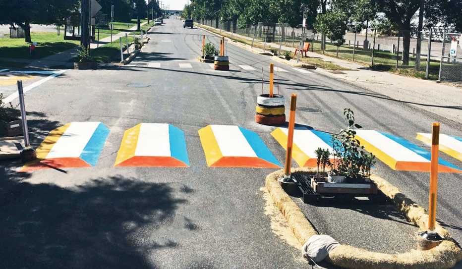 A crosswalk demonstration project in Bozeman, Montana