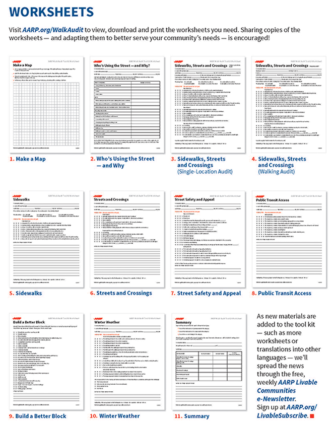 11 AARP Walk Audit Worksheets 11 AARP Walk Audit Worksheets