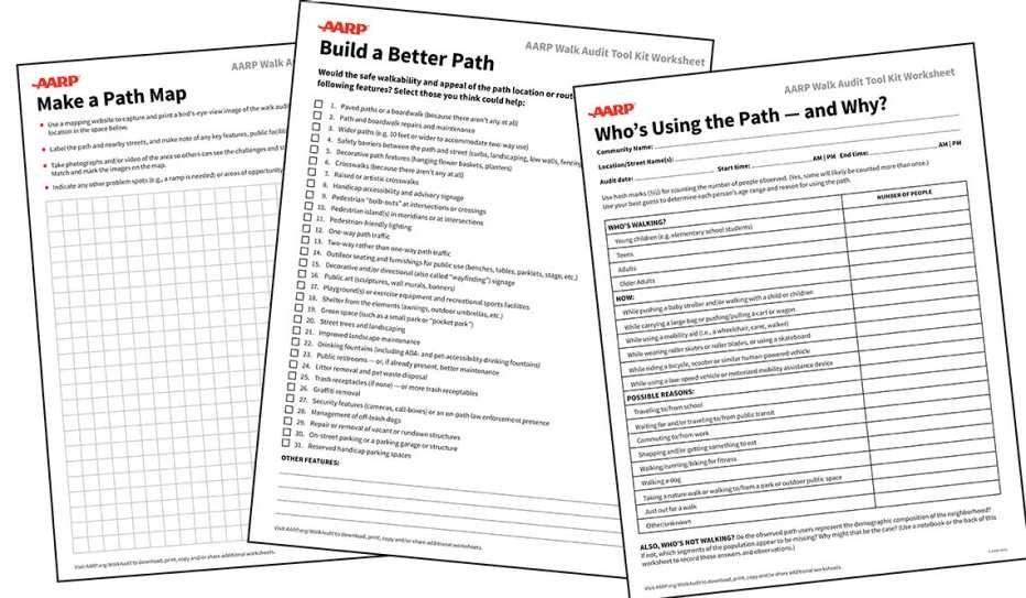 3 AARP Walk Audit Worksheets for paths 3 AARP Walk Audit Worksheets for paths
