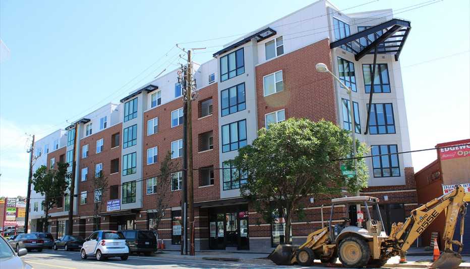 A new affordable housing apartment building near the Rhode Island Avenue Metro Station in Washington, D.C.