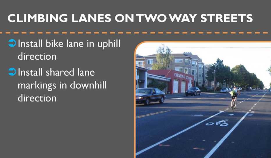 An explanation of climbing lanes on two way streets